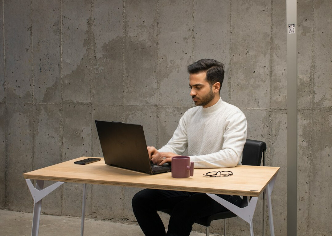 person studying at desk
