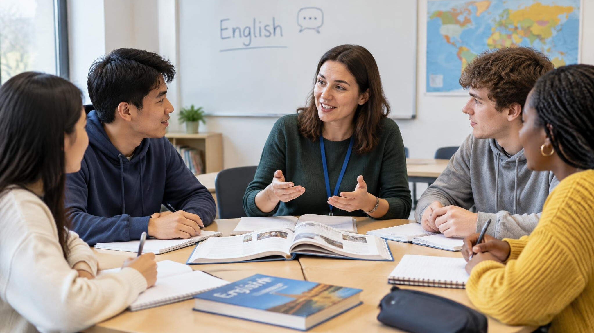 students in english class